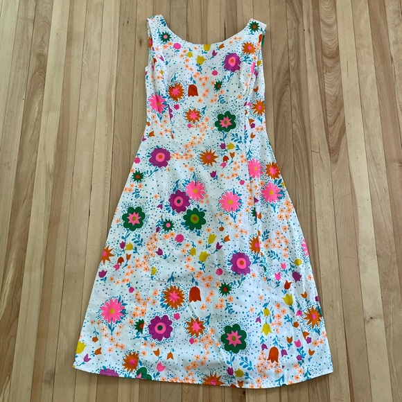 Vtg 60s-70s Bright Colorful Floral Psychedelic Hippie Dress - Sz XS-S. - Picture 2 of 14